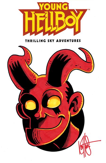 DF YOUNG HELLBOY THRILLING SKY ADVENTURES #1 BLANK VARIANT SIGNED AND REMARKED BY KEN HAESER ISBN: 725130368874 - FOC DATE: 9/6/26  - Release Date: 10/28/26