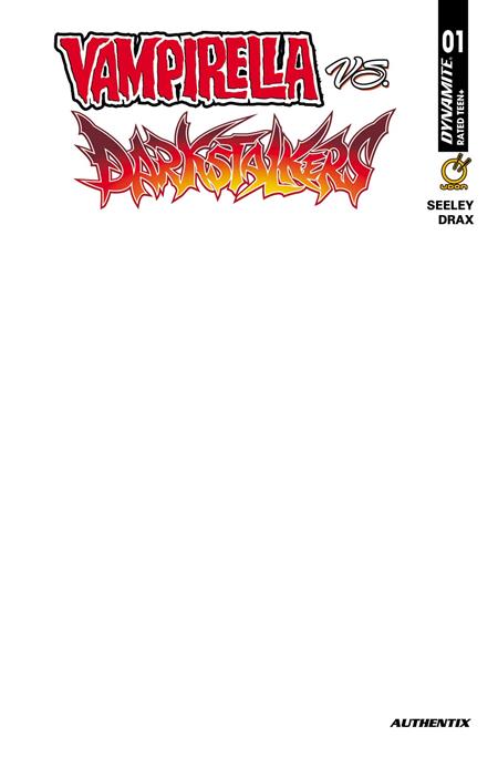 VAMPIRELLA VS DARKSTALKERS SPECIAL #1 (ONE SHOT) CVR F BLANK AUTHENTIX VAR ISBN: 72513036807201061 - FOC DATE: 9/13/26  - Release Date: 10/7/26