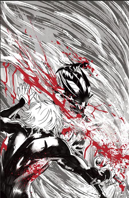 FIREBORN #5 CVR E PATRICK MULHOLLAND BLACK AND WHITE AND BLOOD VIRGIN CARDSTOCK VAR ISBN: 70985304615800551 - FOC DATE: 10/4/26  - Release Date: 10/28/26