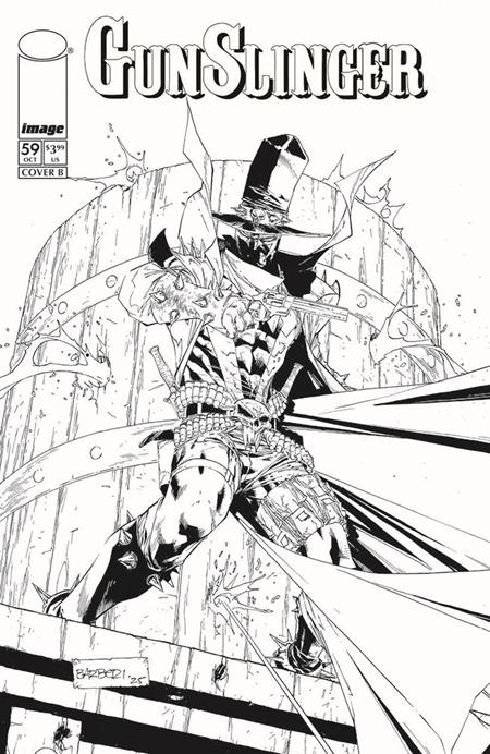 GUNSLINGER SPAWN #59 CVR B CARLO BARBERI B&W VAR ISBN: 70985303221205921 - FOC DATE: 9/27/26  - Release Date: 10/21/26