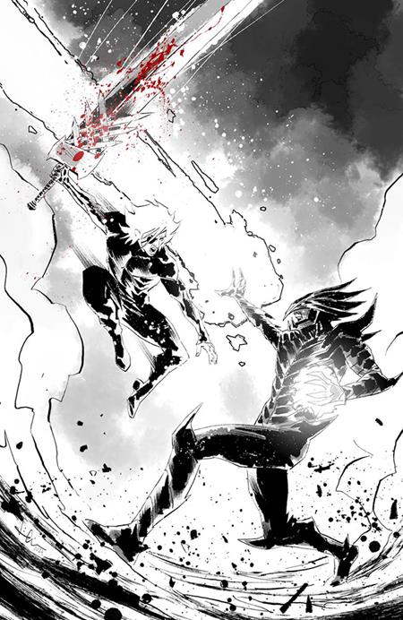 LOST FANTASY #13 CVR E LUCA CASALANGUIDA BLACK AND WHITE AND BLOOD VIRGIN CARDSTOCK VAR ISBN: 70985304284601351 - FOC DATE: 10/4/26  - Release Date: 10/28/26
