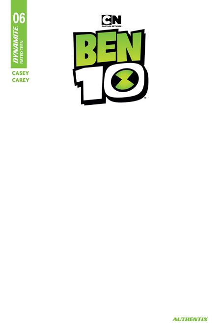BEN 10 #6 CVR F BLANK AUTHENTIX VAR ISBN: 72513036343506061 - FOC DATE: 9/27/26  - Release Date: 11/4/26