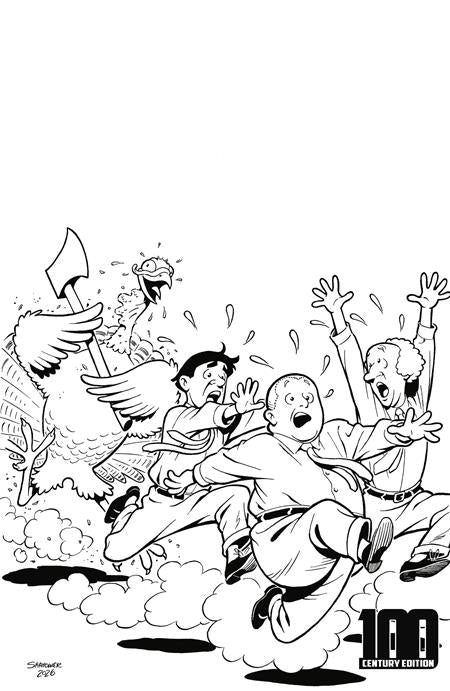 THREE STOOGES THANKSTOOGING #1 (ONE SHOT) CVR E ERIC SHANOWER CENTURY LTD B&W VAR ISBN: 78200334612400151 - FOC DATE: 10/18/26  - Release Date: 12/2/26