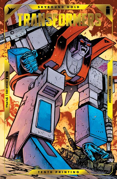 TRANSFORMERS #1 Tenth Printing Cvr B Daniel Warren Johnson & Mike Spicer Starscream Gold Foil Emboss Var  - Release Date:  12/18/24