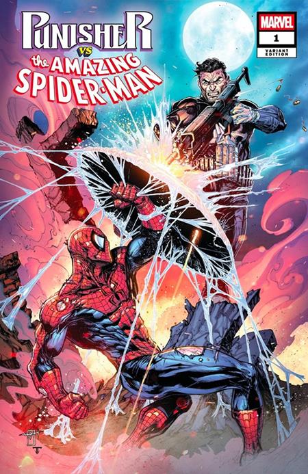 DF PUNISHER VS SPIDERMAN #1 JONATHAN URIBE COMICXPOSURE EXCLUSIVE ISBN: 725130370488 - FOC DATE: 11/1/26  - Release Date: 1/6/27