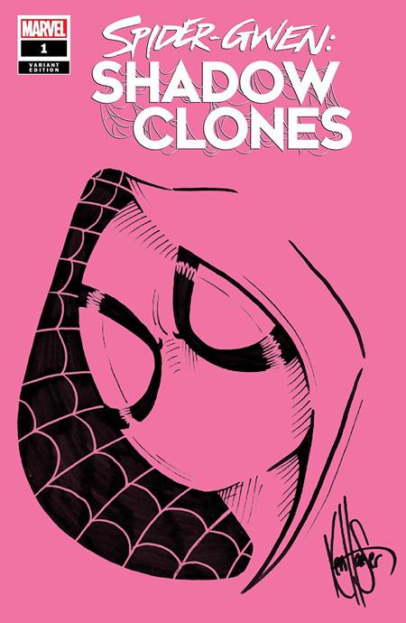 DF SPIDERGWEN SHADOWCLONES #1 PINK BLANK VARIANT WITH A SPIDERGWEN SKETCH BY KEN HAESER ISBN: 725130370471 - FOC DATE: 11/1/26  - Release Date: 1/6/27