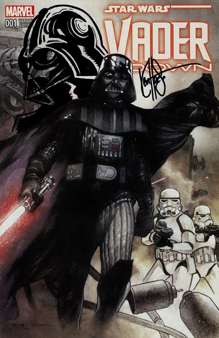DF STAR WARS VADER DOWN #1 DF EXCLUSIVE SIGNED AND REMARKED BY KEN HAESER WITH DARTH VADER HEAD SKETCH ISBN: 72513036334300111 - Release Date: 2/25/26