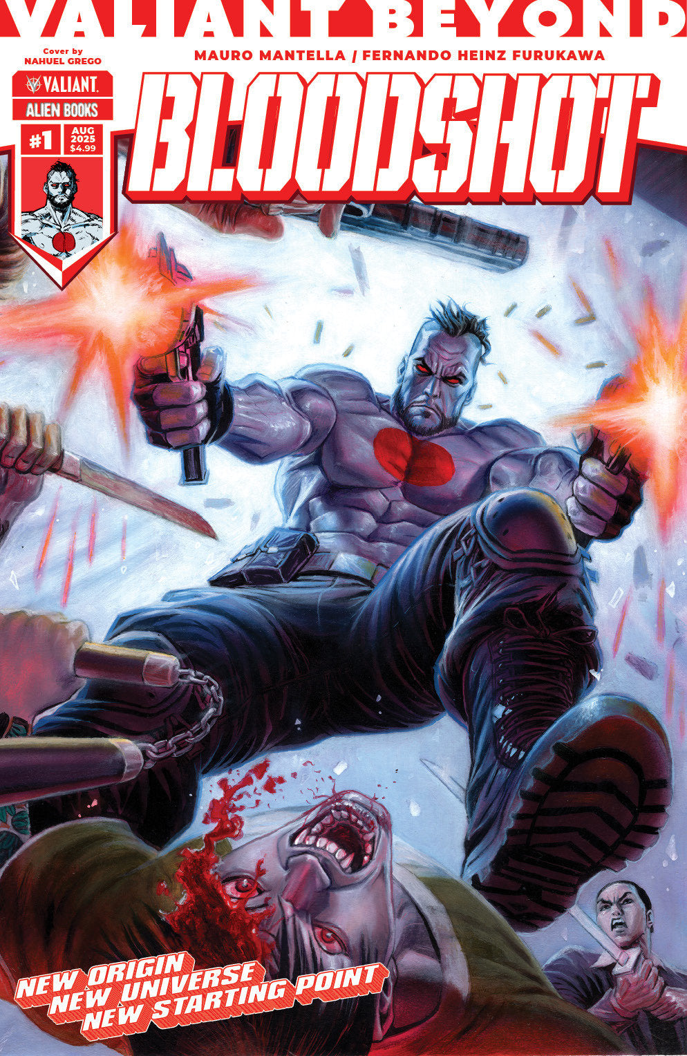 Valiant Beyond: Bloodshot #1 Variant B (Grego Wraparound Variant) - ISBN: 73238818114800121 - Release Date:  8/13/25