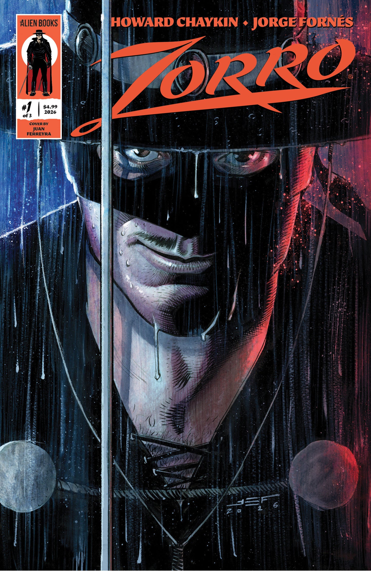 Zorro #1 Variant C (Ferreyra) ISBN: 73238818464400131 - FOC DATE: 4/12/26  - Release Date: 5/20/26