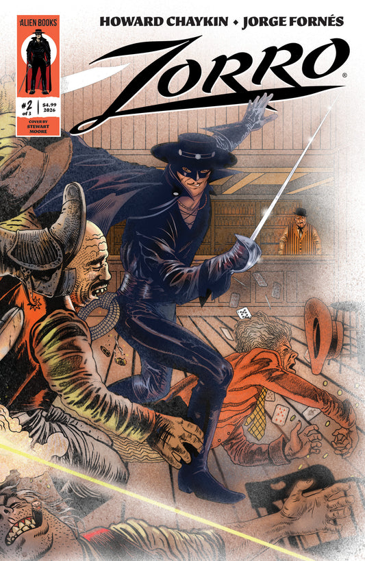 Zorro #2 Cover A (Moore Wraparound Variant) ISBN: 73238818464400211 - FOC DATE: 5/24/26  - Release Date: 7/1/26