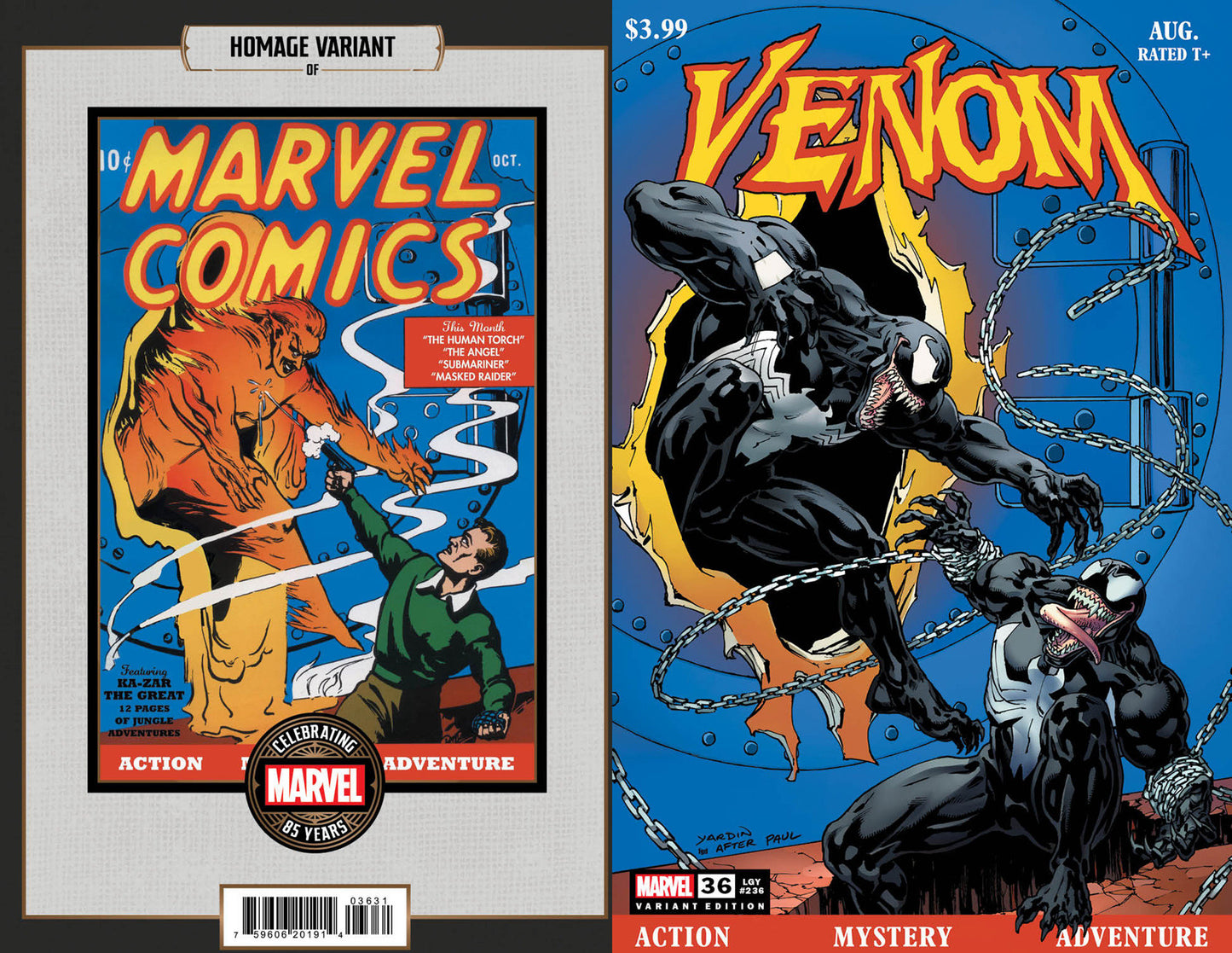 VENOM #36 DAVID YARDIN MARVEL 85TH ANNIVERSARY HOMAGE VARIANT [VW]  - Release Date: 8/14/24