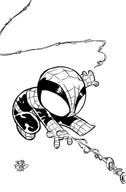 1:50 AMAZING SPIDER-MAN #51 SKOTTIE YOUNG'S BIG MARVEL VIRGIN BLACK AND WHITE VARIANT - Release Date:  6/5/24