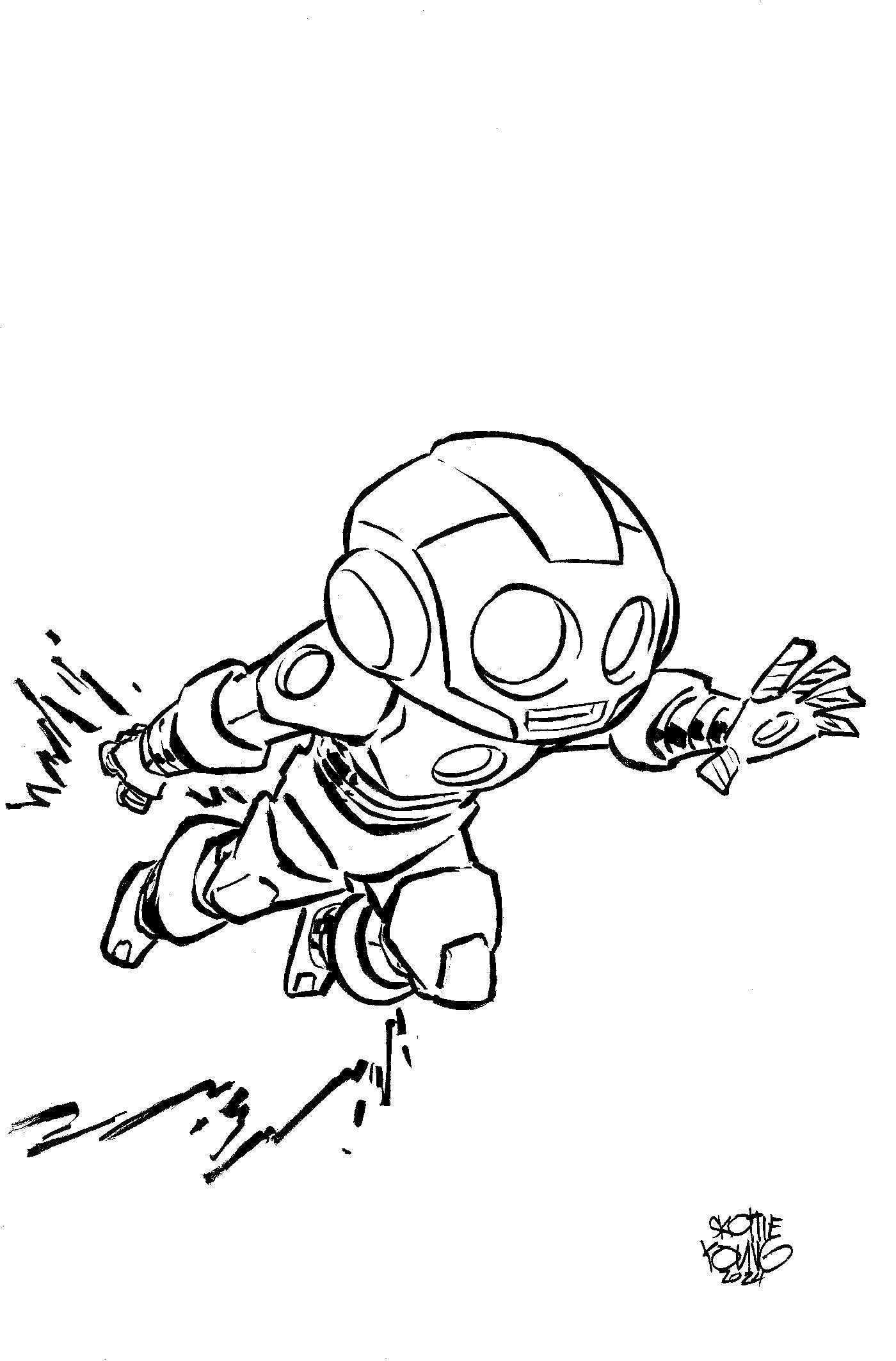 1:50 INVINCIBLE IRON MAN #19 SKOTTIE YOUNG'S BIG MARVEL VIRGIN BLACK AND WHITE VARIAN T - Release Date:  6/19/24