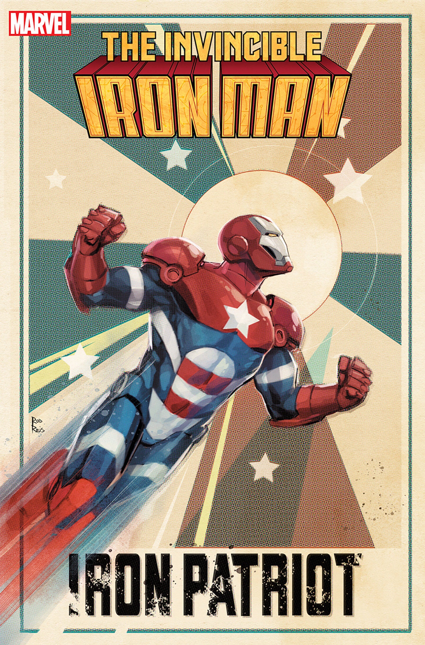 INVINCIBLE IRON MAN #19 ROD REIS IRON PATRIOT VARIANT - Release Date:  6/19/24