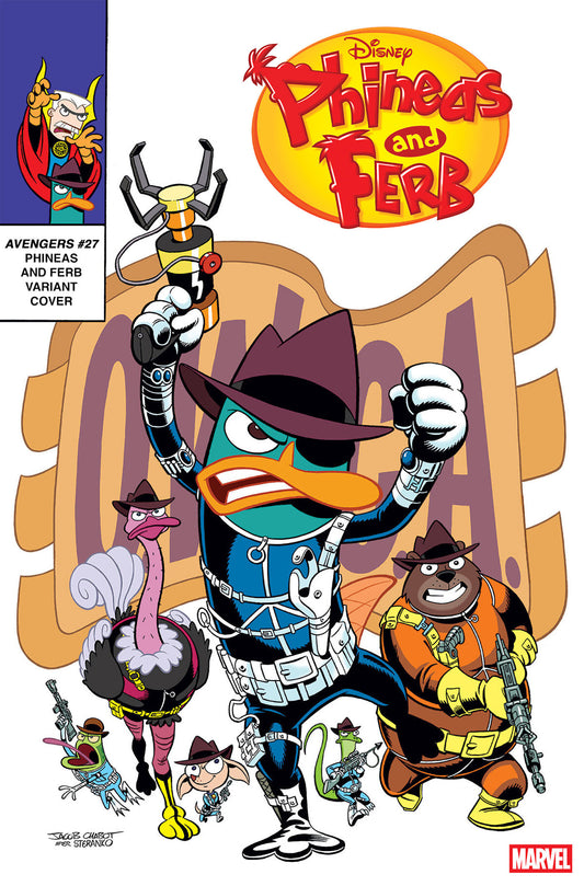 AVENGERS #27 JACOB CHABOT PHINEAS AND FERB VARIANT [DOOM]  - Release Date:  6/18/25