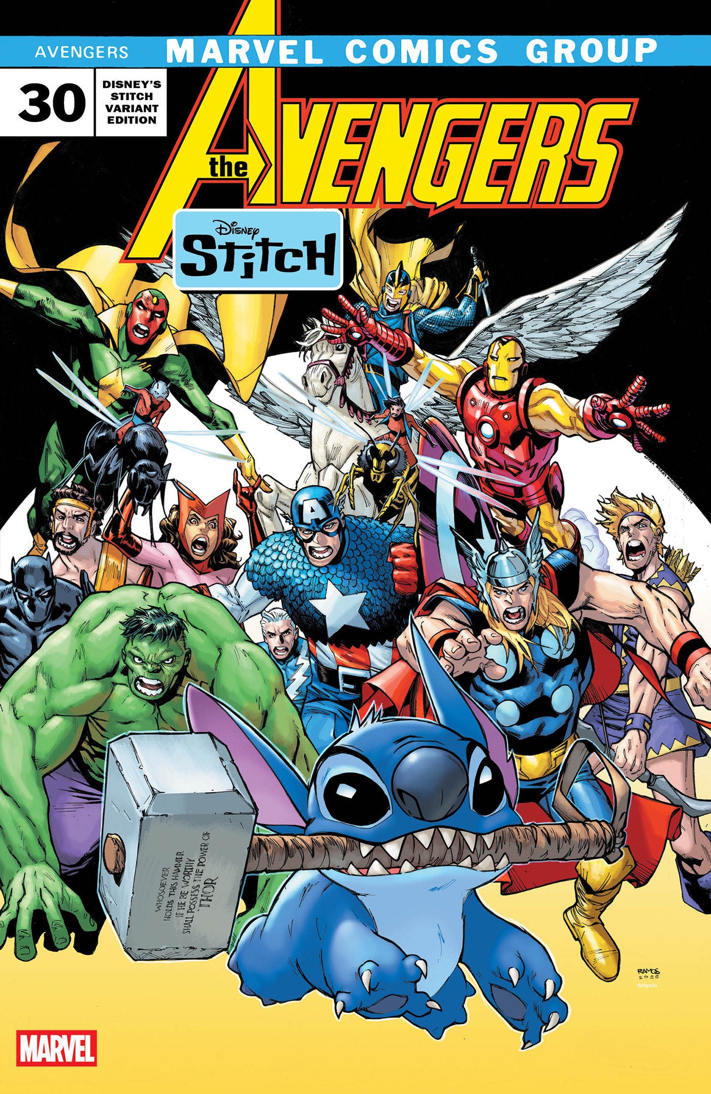 AVENGERS #30 HUMBERTO RAMOS DISNEY STITCH VARIANT - 9/3/25 - Release Date:  9/3/25