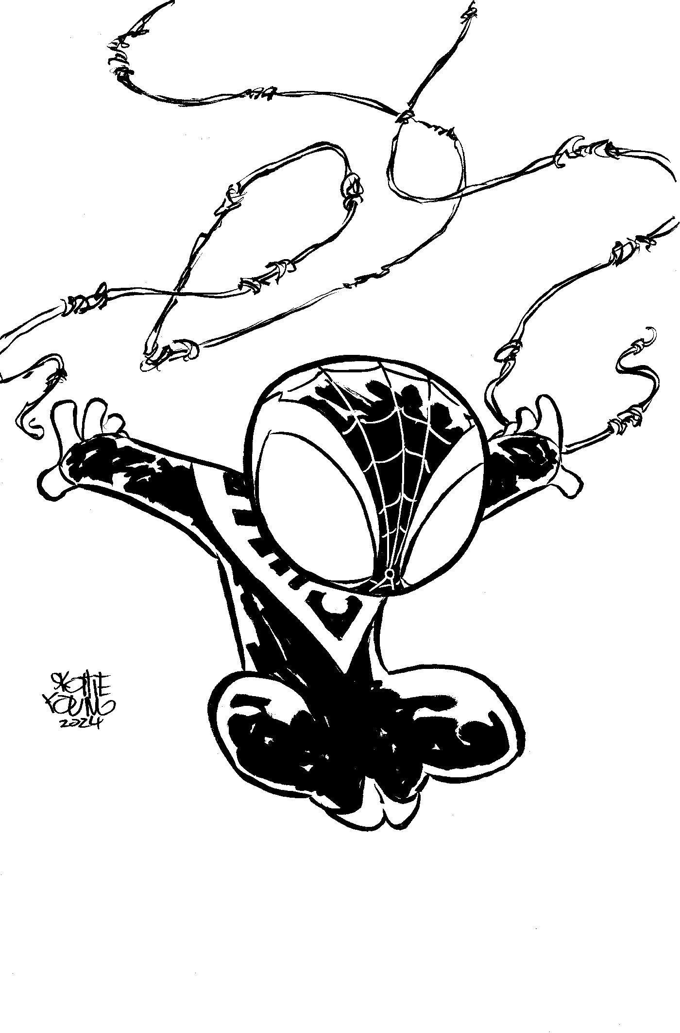 1:50 MILES MORALES: SPIDER-MAN #21 SKOTTIE YOUNG'S BIG MARVEL VIRGIN BLACK AND WHITE VARIANT [BH] - Release Date:  6/12/24