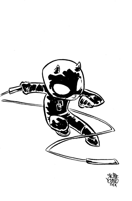 1:50 DAREDEVIL #10 SKOTTIE YOUNG'S BIG MARVEL VIRGIN BLACK AND WHITE VARIANT - Release Date:  6/26/24