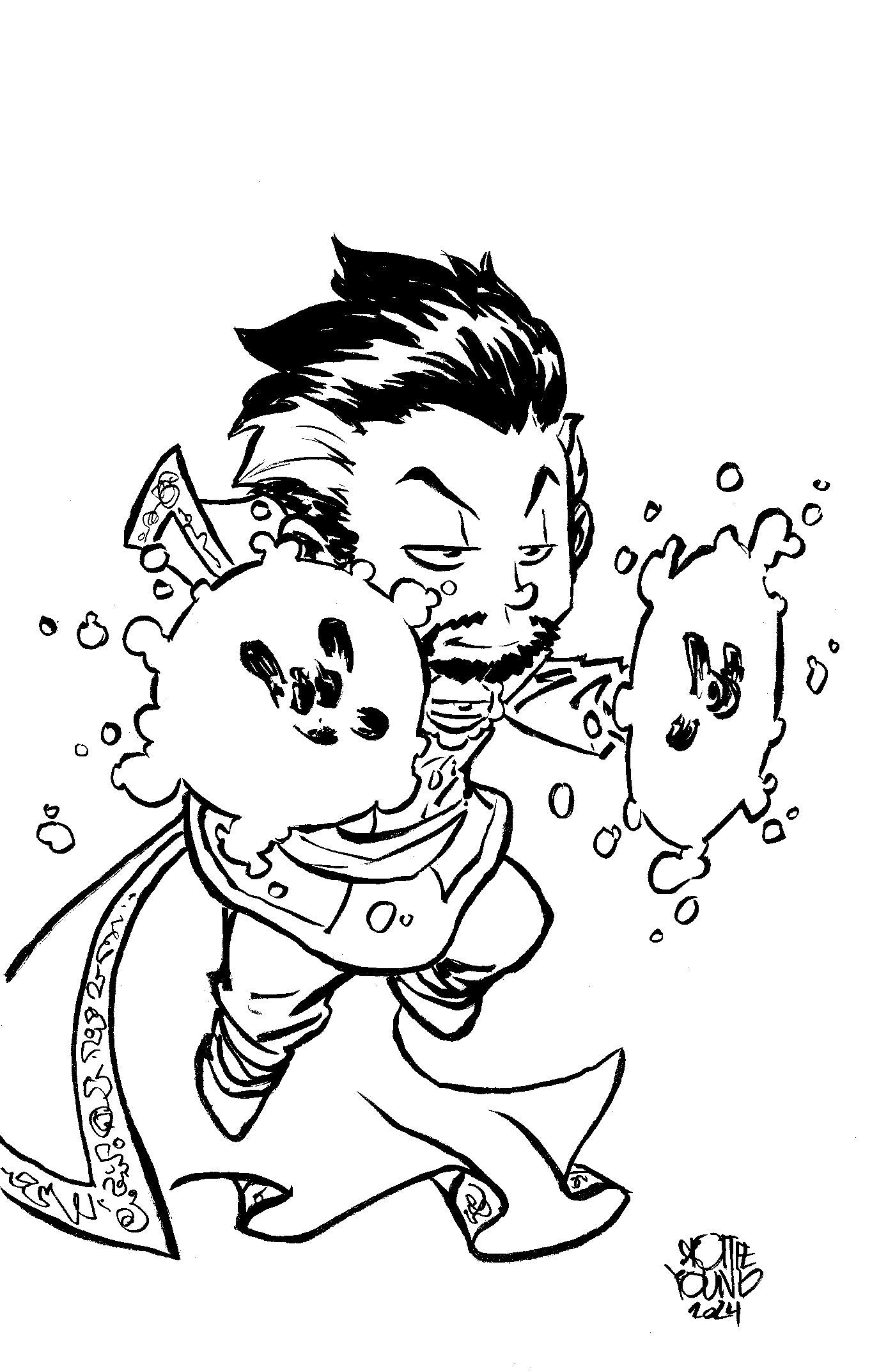 1:50 DOCTOR STRANGE #16 SKOTTIE YOUNG'S BIG MARVEL VIRGIN BLACK AND WHITE VARIANT [BH ] - Release Date:  6/19/24