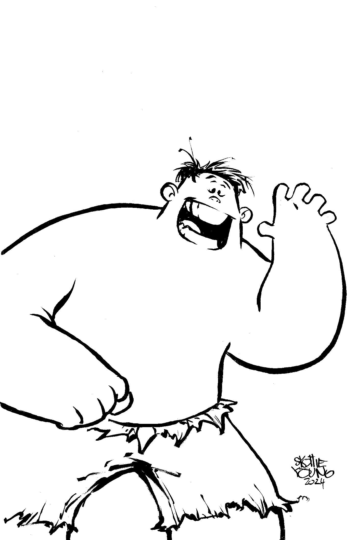 1:50 INCREDIBLE HULK #13 SKOTTIE YOUNG'S BIG MARVEL VIRGIN BLACK AND WHITE VARIANT - Release Date:  6/12/24