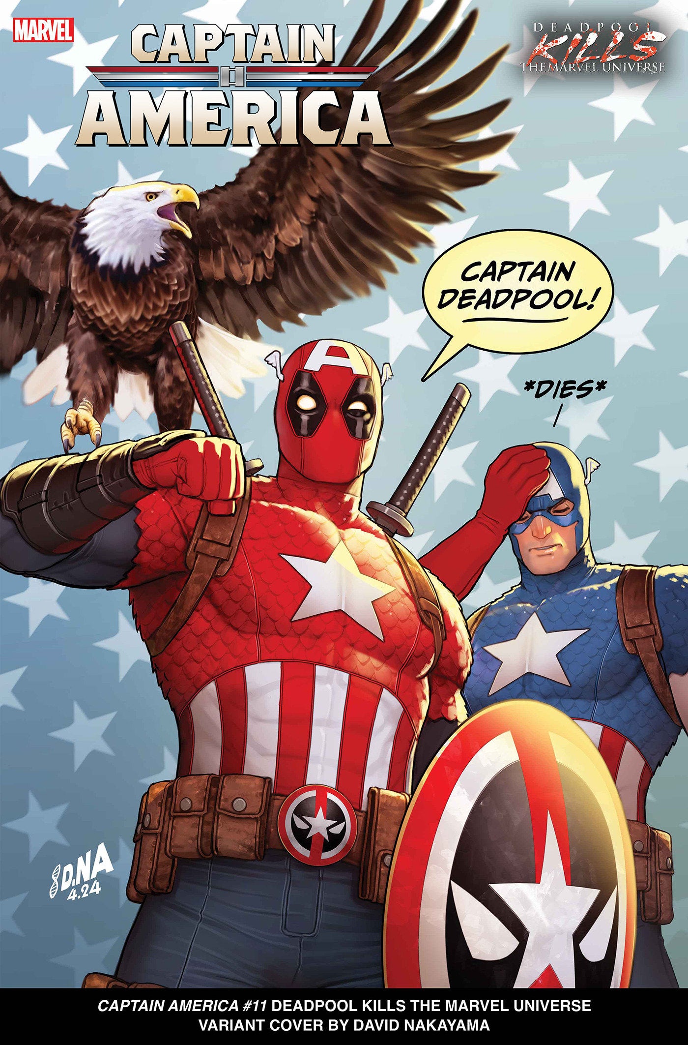 CAPTAIN AMERICA #11 DAVID NAKAYAMA DEADPOOL KILLS THE MARVEL UNIVERSE VARIANT [D PWX] - Release Date:  7/24/24