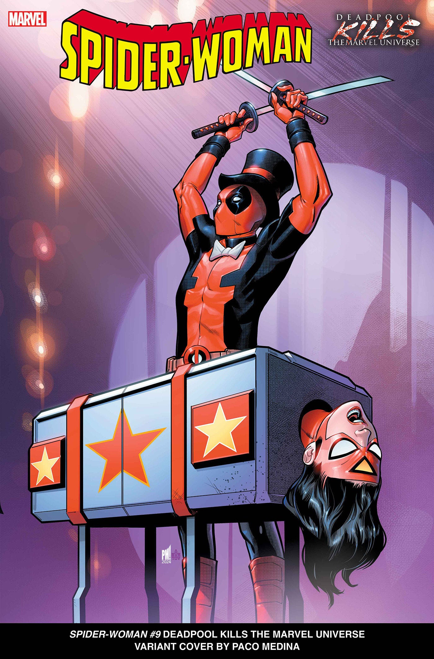 SPIDER-WOMAN #9 PACO MEDINA DEADPOOL KILLS THE MARVEL UNIVERSE VARIANT - Release Date:  7/17/24