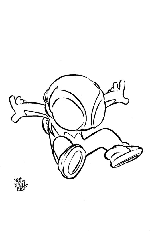 1:50 SPIDER-BOY #8 SKOTTIE YOUNG'S BIG MARVEL VIRGIN BLACK AND WHITE VARIANT - Release Date:  6/12/24