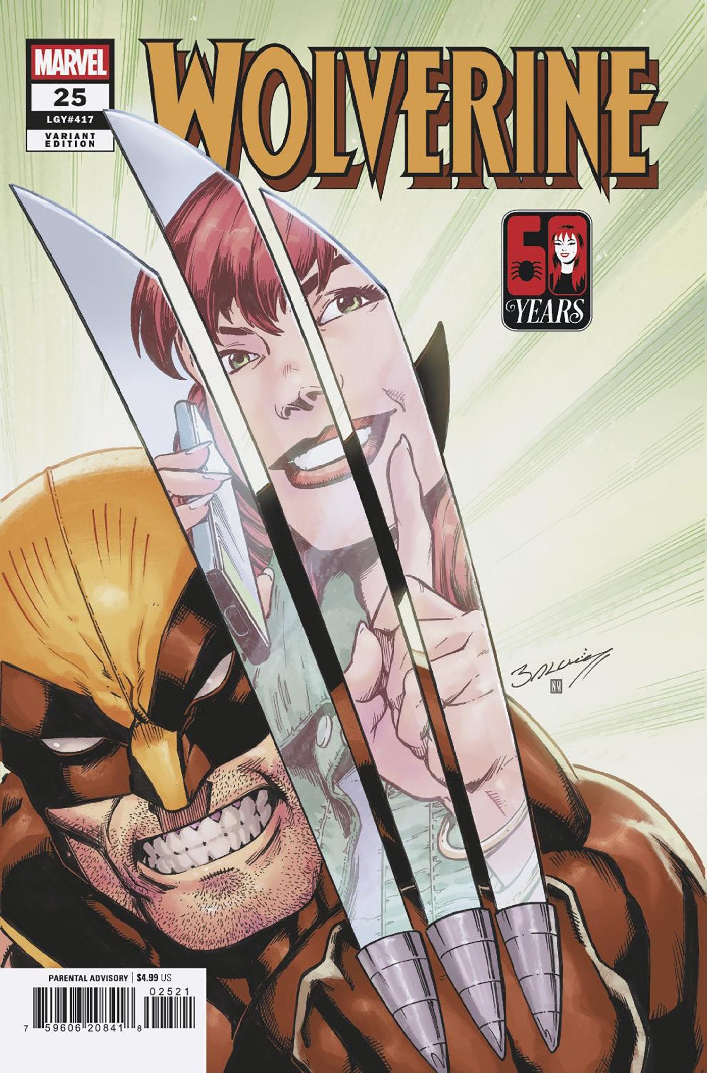 WOLVERINE #25 MARK BAGLEY MARY JANE WATSON VARIANT ISBN: 75960620841802521 - FOC DATE: 7/12/26  - Release Date: 8/12/26