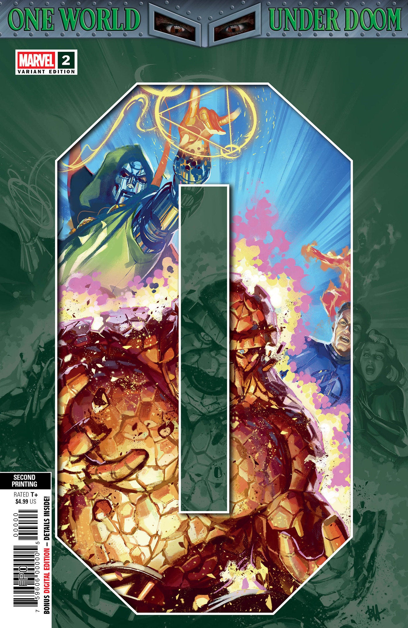ONE WORLD UNDER DOOM #2 BEN HARVEY 2ND PRINTING VARIANT - ISBN: 75960620860900281 - Release Date:  7/16/25
