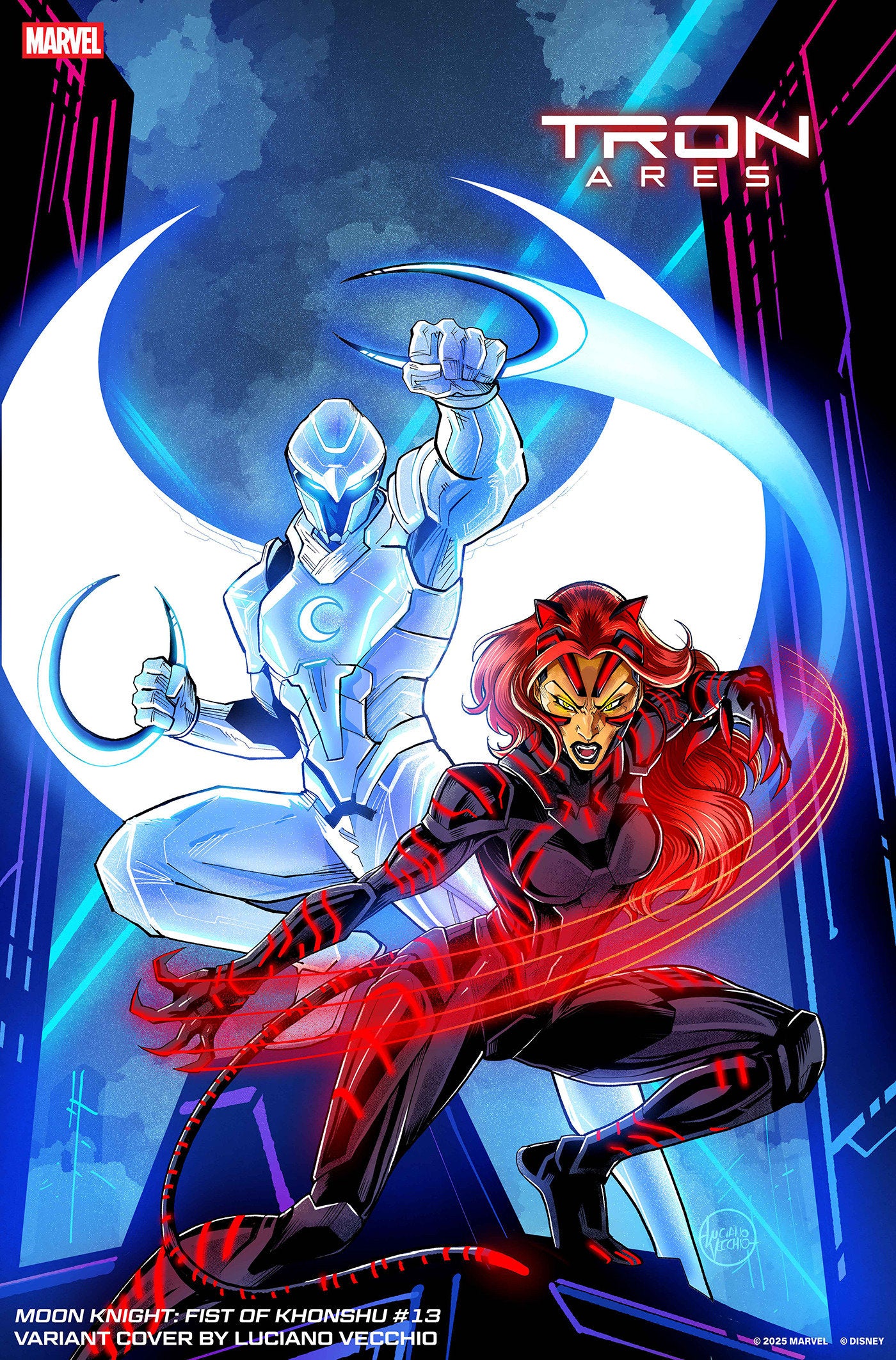 MOON KNIGHT: FIST OF KHONSHU #13 LUCIANO VECCHIO TRON: ARES VARIANT ISBN: 75960620928601341 - Release Date: 10/22/25