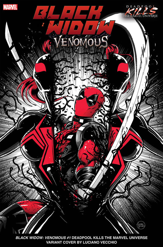 BLACK WIDOW: VENOMOUS #1 LUCIANO VECCHIO DEADPOOL KILLS THE MARVEL UNIVERSE VARIANT - Release Date:  7/31/24