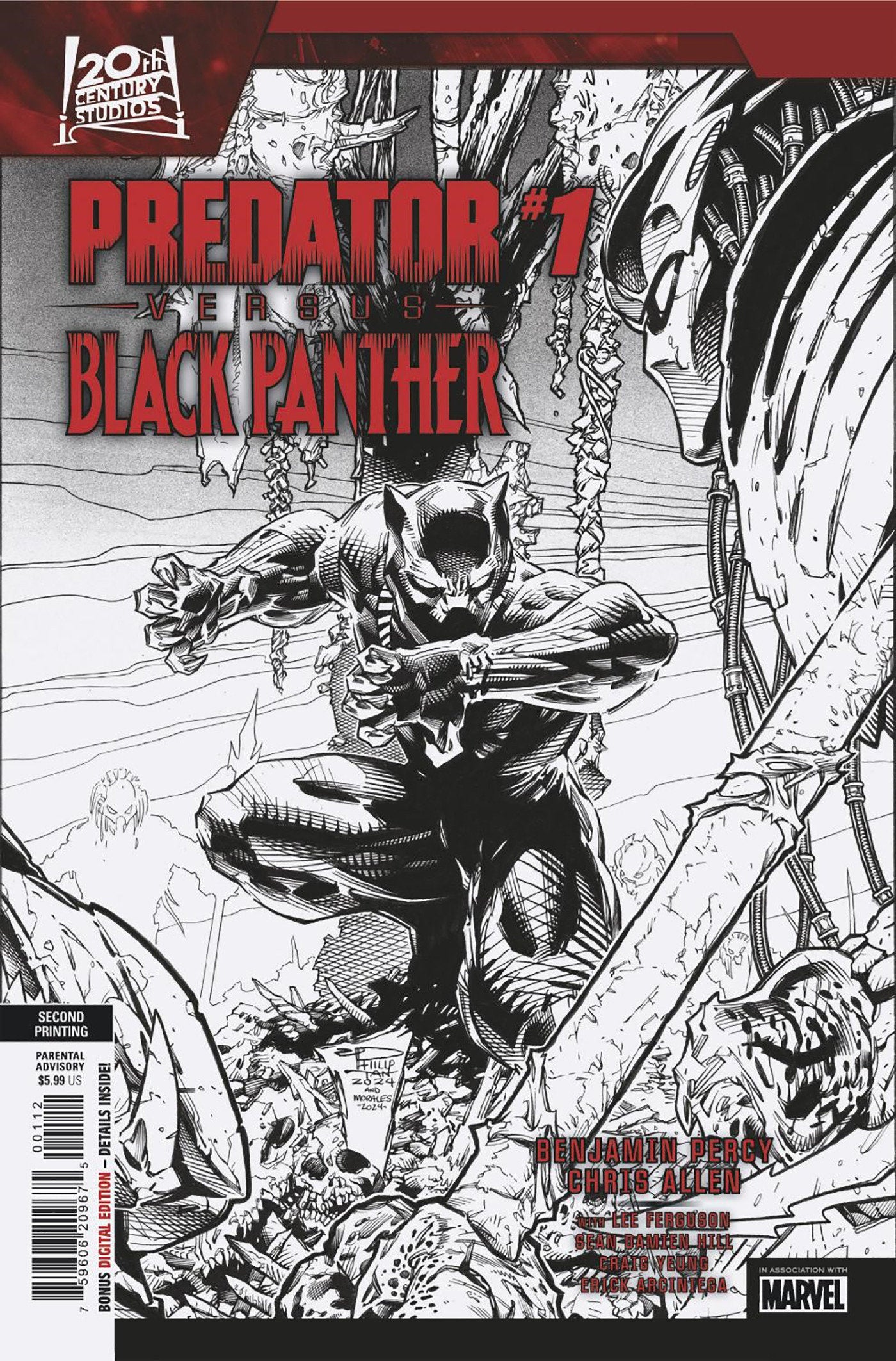 PREDATOR VS. BLACK PANTHER #1 PHILIP TAN 2ND PRINTING VARIANT  - Release Date:  10/2/24