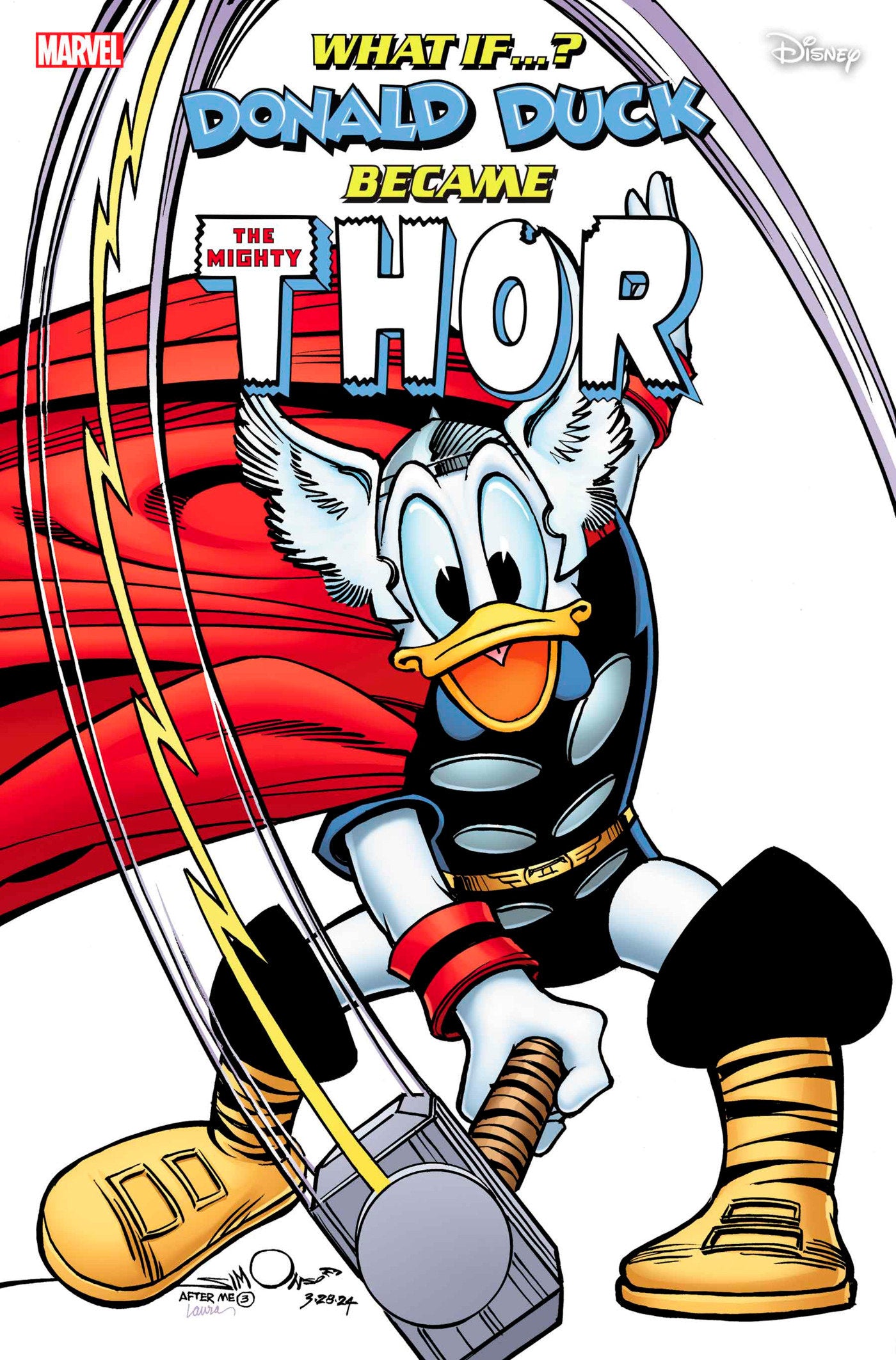 MARVEL & DISNEY: WHAT IF...? DONALD DUCK BECAME THOR #1 WALT SIMONSON VARIANT  - Release Date:  9/4/24