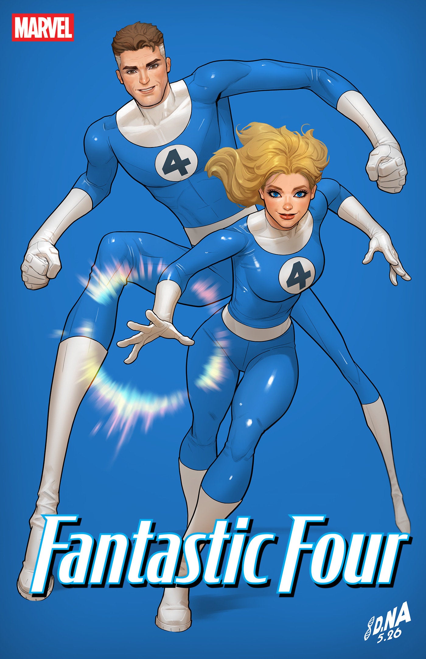 FANTASTIC FOUR #14 DAVID NAKAYAMA COLOR BLOCK BLUE VARIANT ISBN: 75960621122701421 - FOC DATE: 6/14/26  - Release Date: 7/15/26