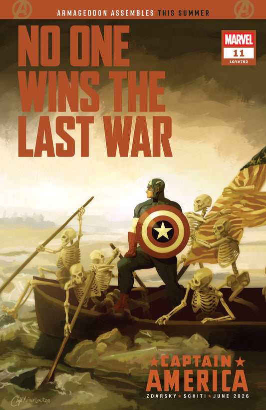 CAPTAIN AMERICA #11 CHIP ZDARSKY FORESHADOW VARIANT ISBN: 75960621146301131 - FOC DATE: 4/12/26  - Release Date: 5/13/26