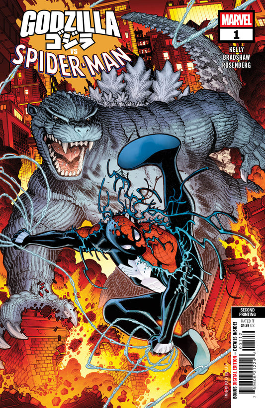 GODZILLA VS. SPIDER-MAN #1 NICK BRADSHAW 2ND PRINTING VARIANT  - Release Date:  6/11/25