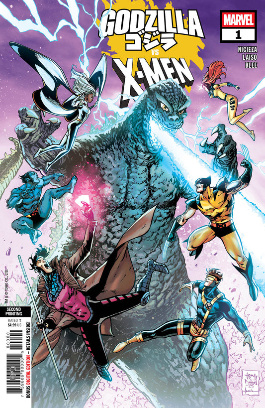 GODZILLA VS. X-MEN #1 TONY DANIEL 2ND PRINTING VARIANT  - Release Date:  6/25/25