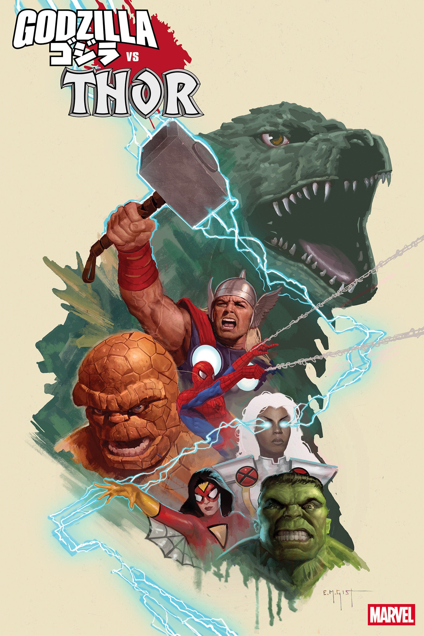 GODZILLA VS. THOR #1 E.M. GIST MARVEL UNIVERSE VARIANT  - Release Date:  7/2/25
