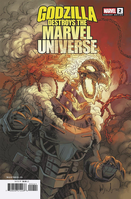 GODZILLA DESTROYS THE MARVEL UNIVERSE #2 DAVE WACHTER MARVELIZED MECHA-GHOST RIDERZILLA VARIANT - ISBN: 75960621228600241 - Release Date:  8/20/25