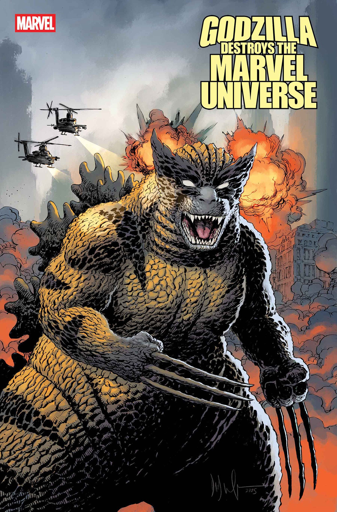 GODZILLA DESTROYS THE MARVEL UNIVERSE #4 DAVE WACHTER MARVELZED WOLVERINE-ZILLA VARIANT ISBN: 75960621228600441 - Release Date: 10/15/25
