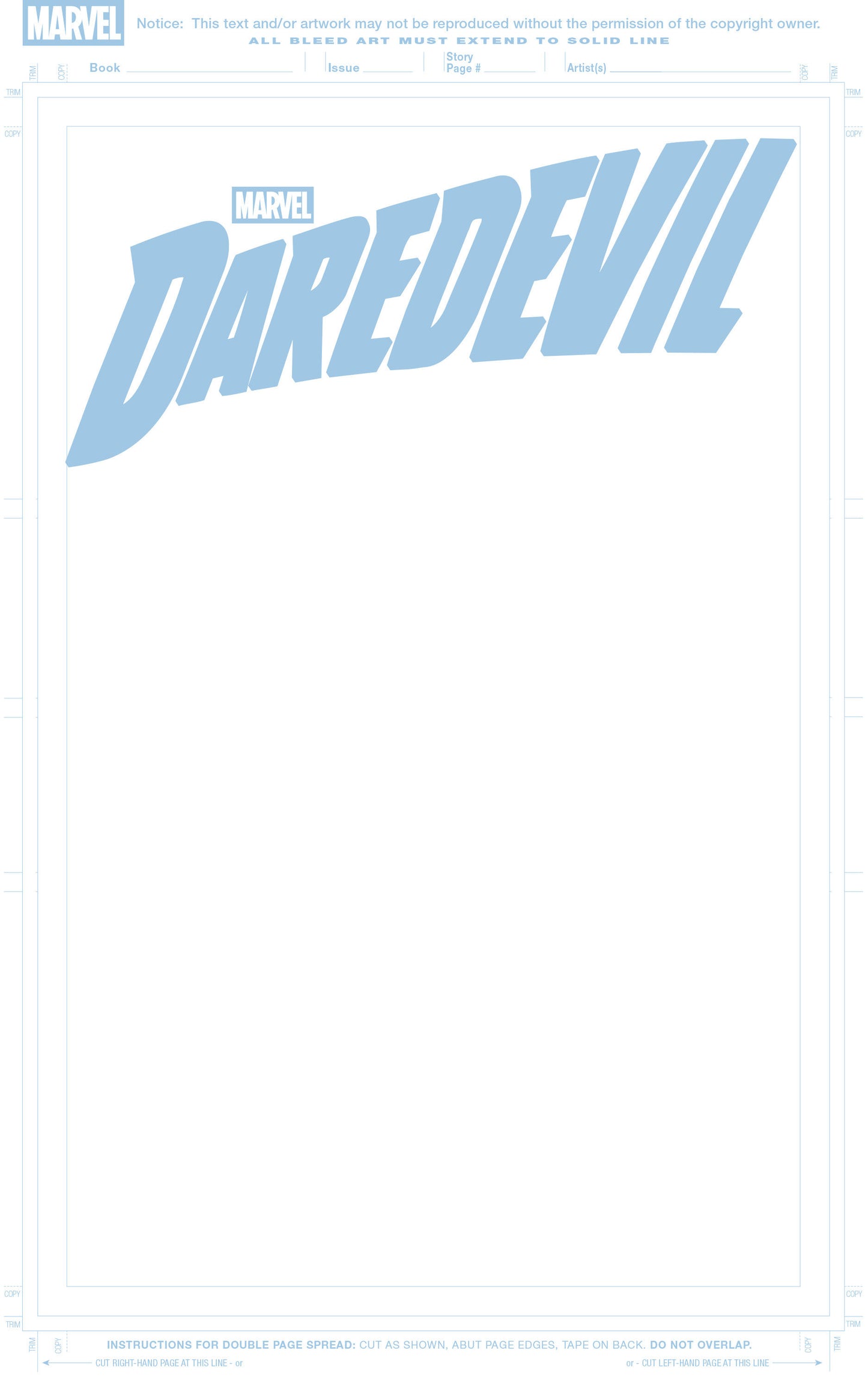DAREDEVIL #1 BLUE LINE BLANK COVER VARIANT ISBN: 75960621282800171 - Release Date: 4/1/26
