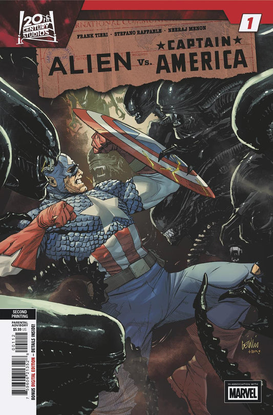 ALIEN VS. CAPTAIN AMERICA #1 LEINIL FRANCIS YU 2ND PRINTING VARIANT ISBN: 75960621352800112 - Release Date: 12/24/25