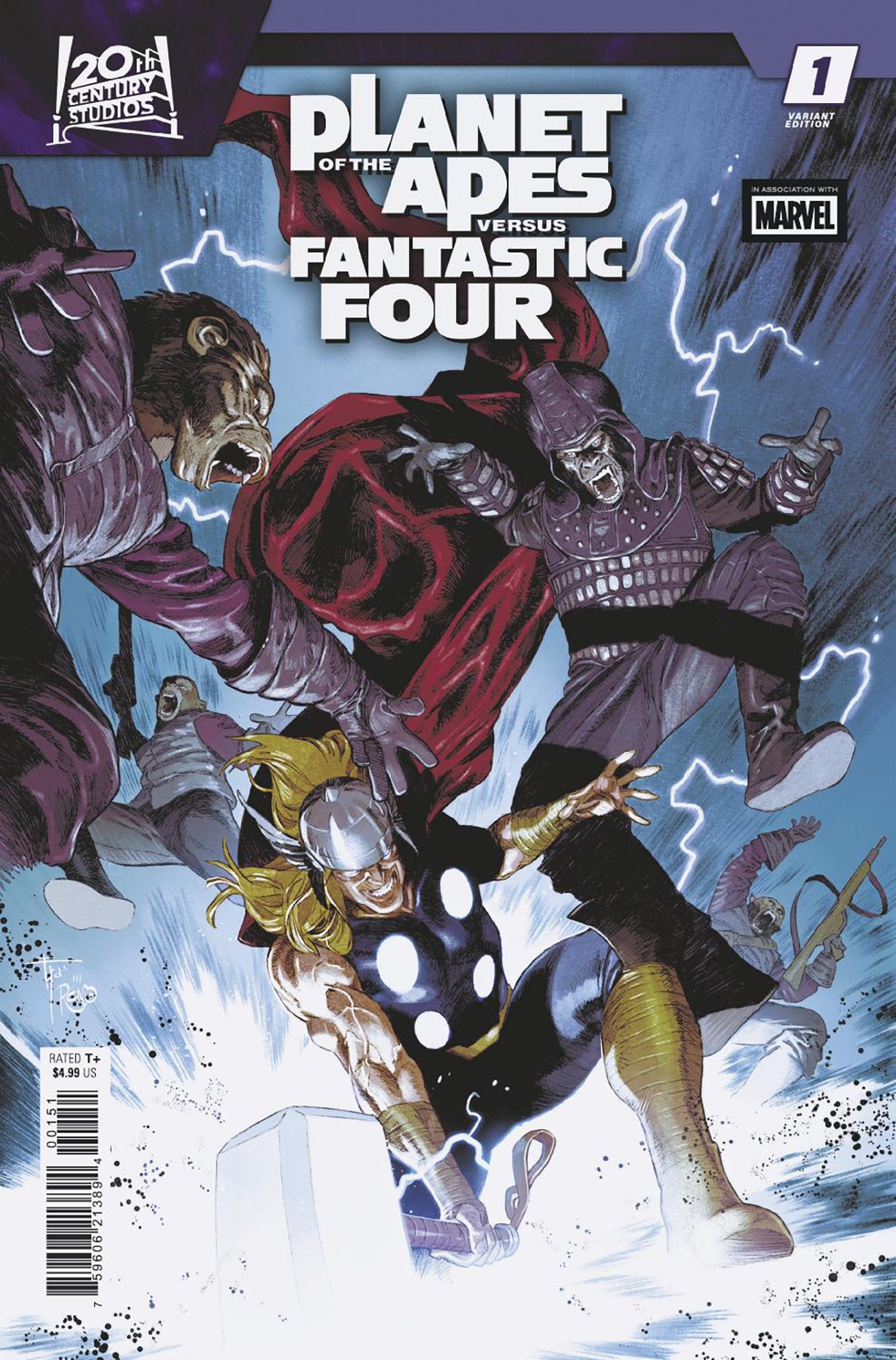 PLANET OF THE APES VS. FANTASTIC FOUR #1 FRANCESCO MOBILI VERSUS VARIANT ISBN: 75960621389400151 - Release Date: 2/4/26