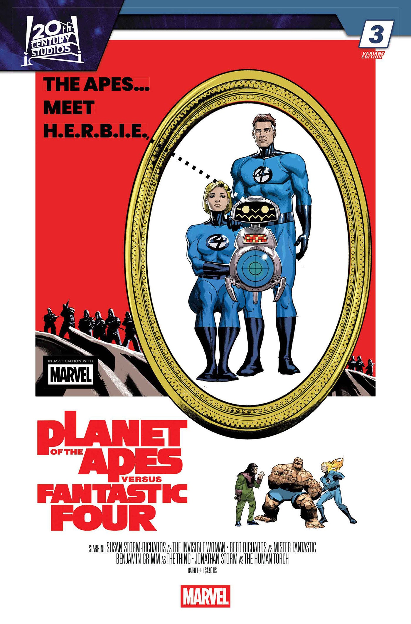 PLANET OF THE APES VS. FANTASTIC FOUR #3 PETE WOODS MOVIE HOMAGE VARIANT ISBN: 75960621389400331 - FOC DATE: 3/15/26  - Release Date: 4/15/26