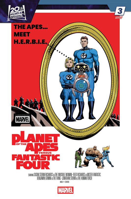 PLANET OF THE APES VS. FANTASTIC FOUR #3 PETE WOODS MOVIE HOMAGE VARIANT ISBN: 75960621389400331 - FOC DATE: 3/15/26  - Release Date: 4/15/26