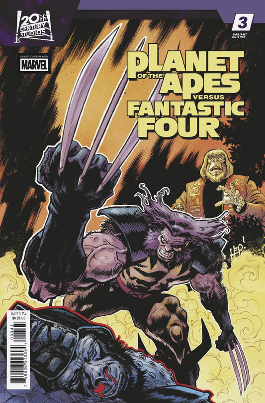 PLANET OF THE APES VS. FANTASTIC FOUR #3 SCOTT HEPBURN VERSUS VARIANT ISBN: 75960621389400341 - FOC DATE: 3/15/26  - Release Date: 4/15/26