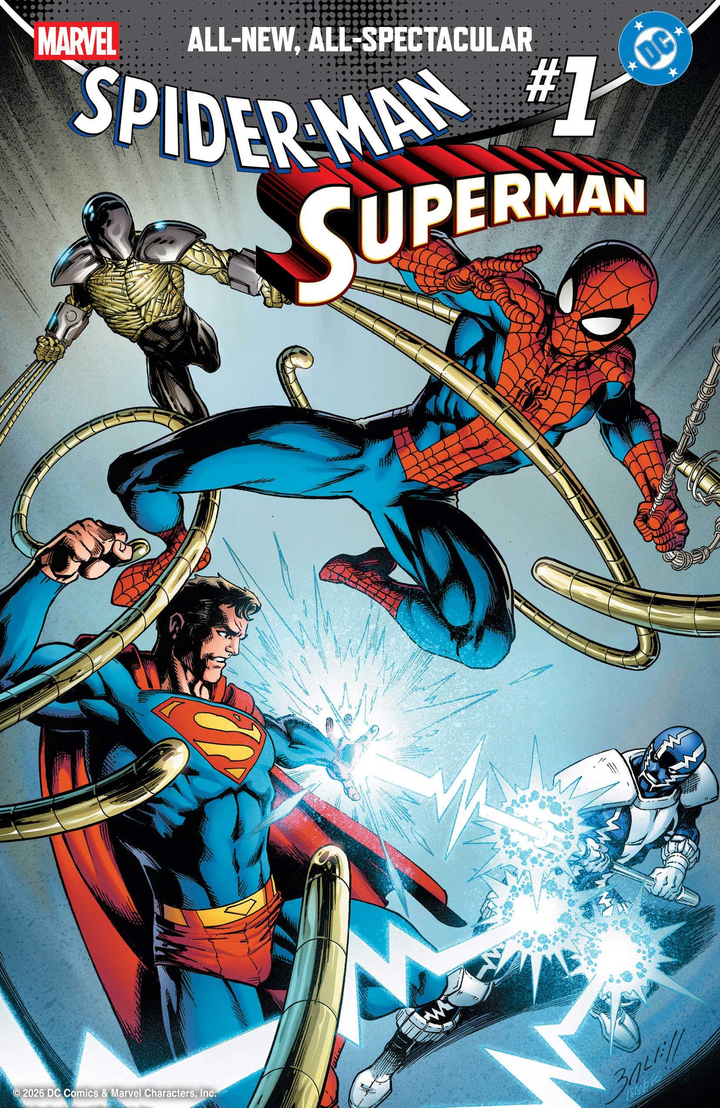 MARVEL/DC: SPIDER-MAN/SUPERMAN #1 MARK BAGLEY FOIL VARIANT ISBN: 75960621395500131 - FOC DATE: 3/8/26  - Release Date: 4/22/26
