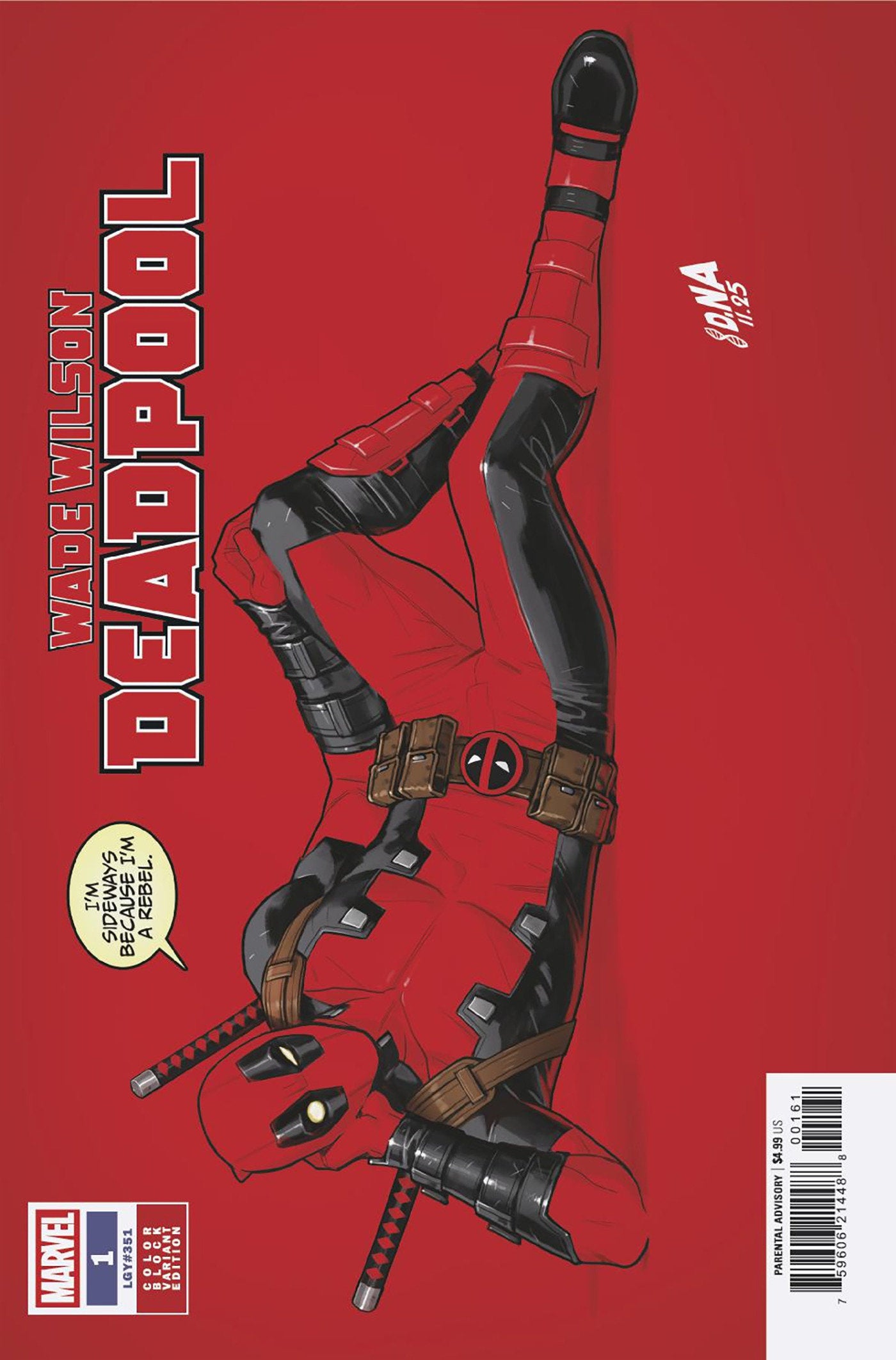 WADE WILSON: DEADPOOL #1 DAVID NAKAYAMA COLOR BLOCK RED VARIANT ISBN: 75960621448800161 - Release Date: 2/11/26