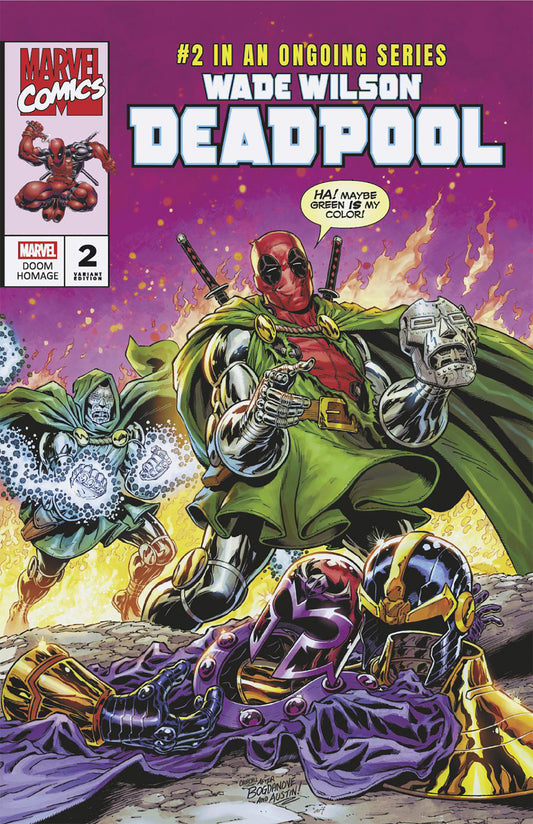 WADE WILSON: DEADPOOL #2 IAN CHURCHILL DOOM HOMAGE VARIANT ISBN: 75960621448800231 - FOC DATE: 2/16/26  - Release Date: 3/18/26