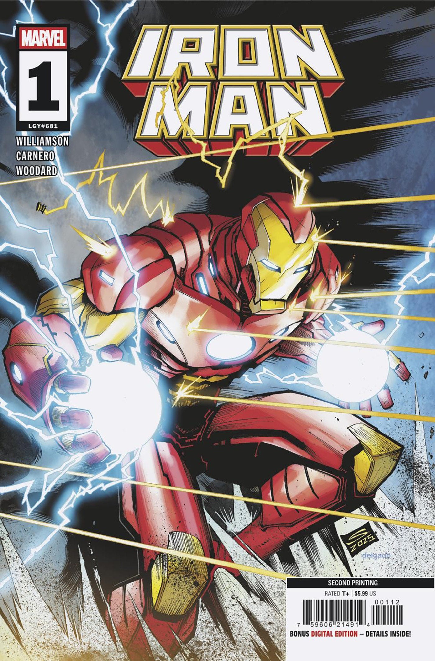 IRON MAN #1 GERARDO SANDOVAL 2ND PRINTING VARIANT ISBN: 75960621491400112 - FOC DATE: 02/09/2026  - Release Date: 03/11/2026